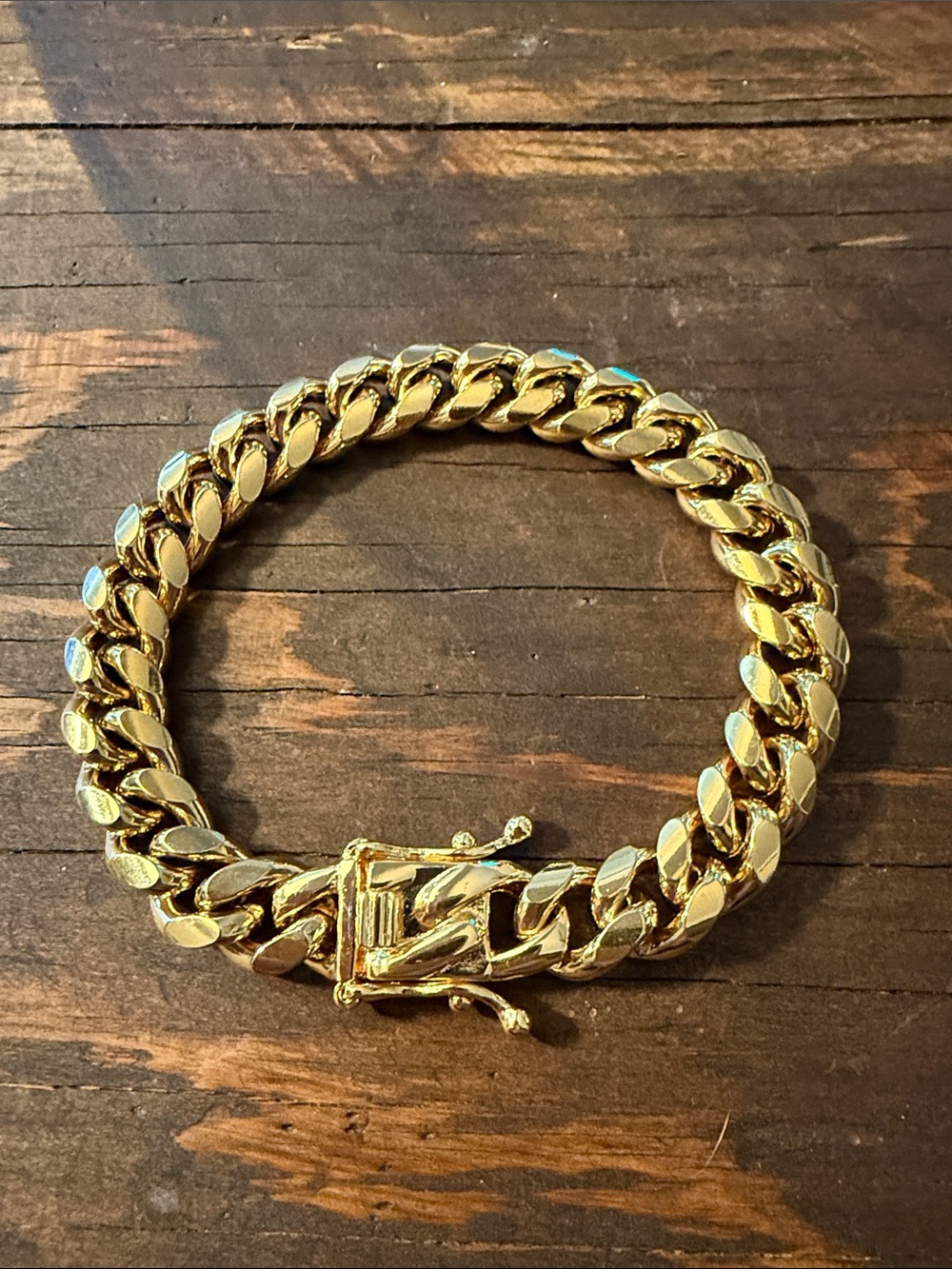 Men's Gold Plated Cuban Link Chain Bracelet